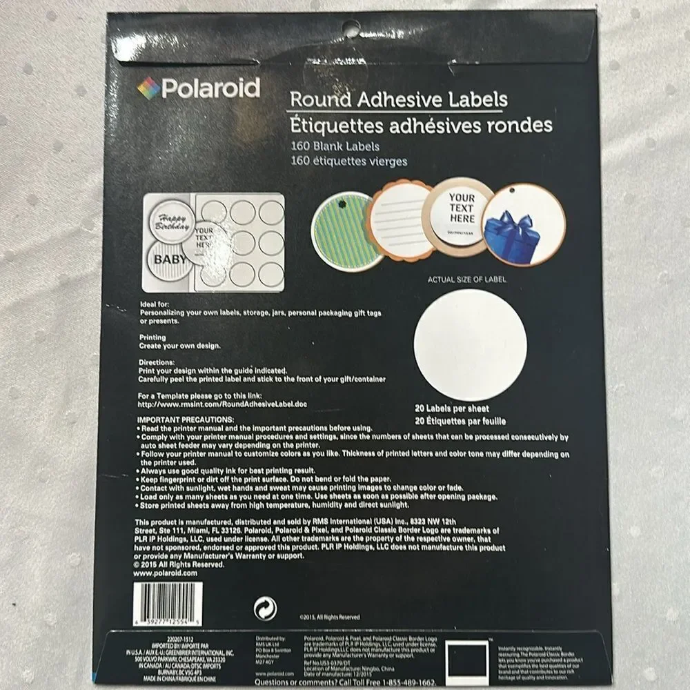 Polaroid Round Adhesive Labels!